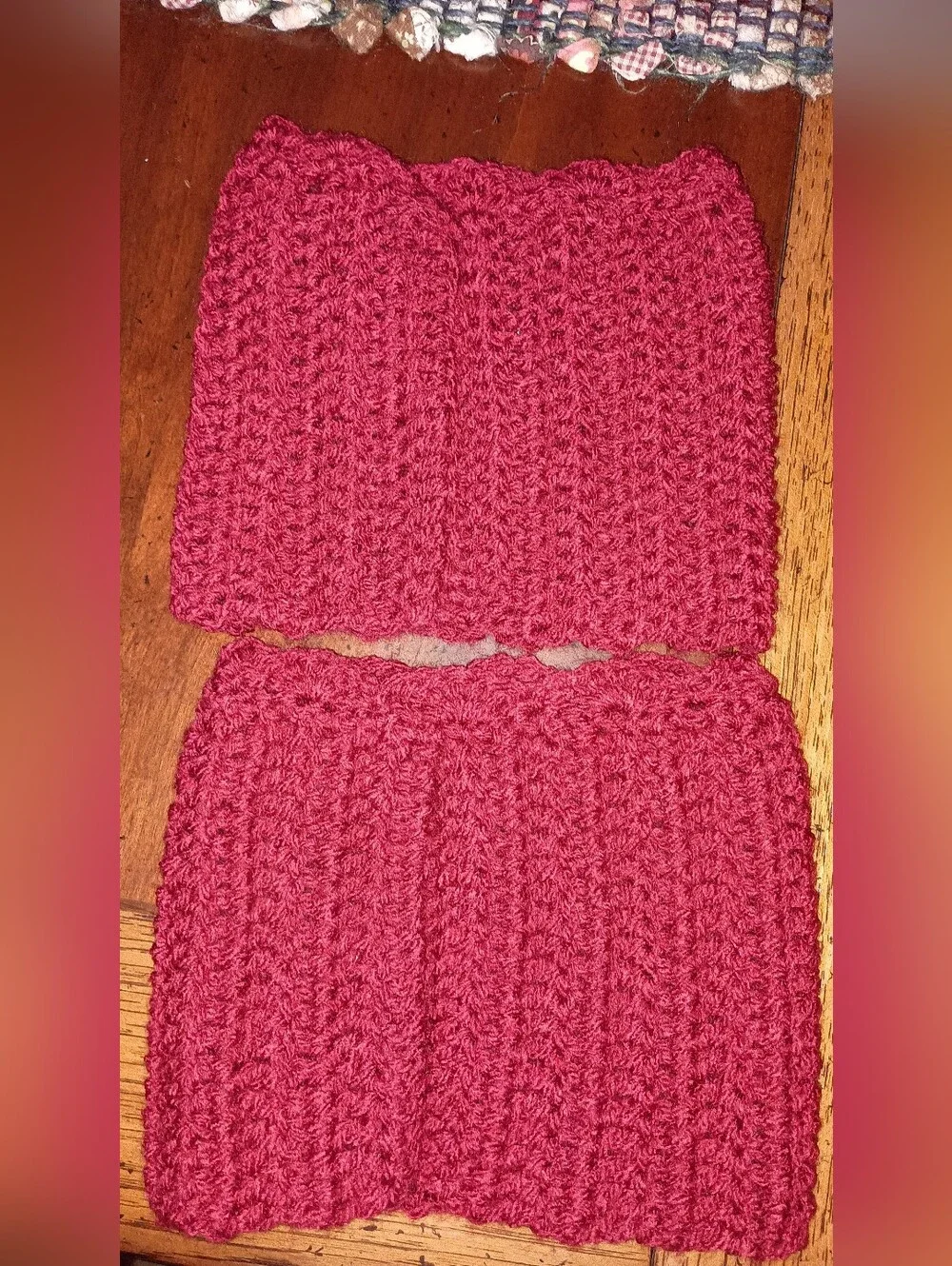 Handmade Crocheted Boot Cuffs Leg Warmers in Burgundy